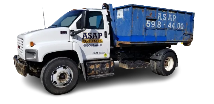 ASAP Containers blue roll-off dumpster